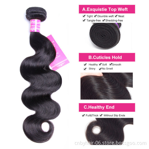 BY Hair Free Sample Body Wave Raw Virgin Brazilian Cuticle Aligned Hair Bundles,Wholesale Virgin Hair Vendors
